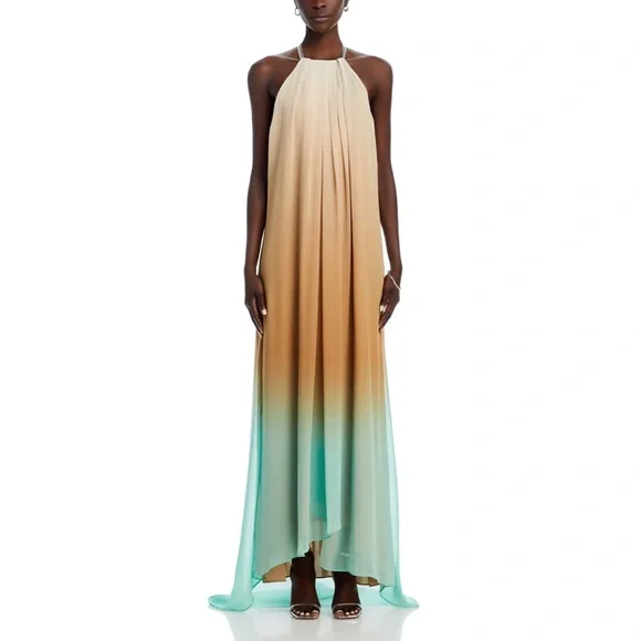 STAUD Positano Maxi Dress Caribbean Ombre Chain Strap NWT $595 XL - Picture 2 of 16